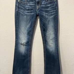 Miss Me Jeans Womens Signature Boot  Cut Distressed Medium Faded Sz30